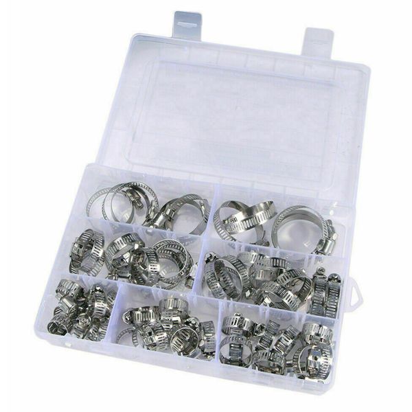 Tools DIY Multi Size 60 Piece Stainless Steel Hose Clamp Set