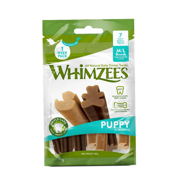 Whimzees - Puppy Daily Dental Small Dog Treat - Pack Of 14 x1
