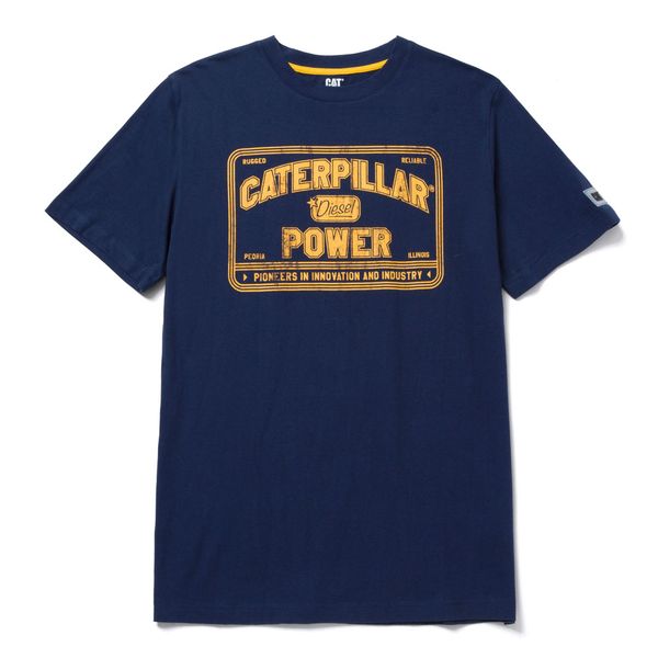 CAT T-Shirt Power Tee Detroit Blue Mens