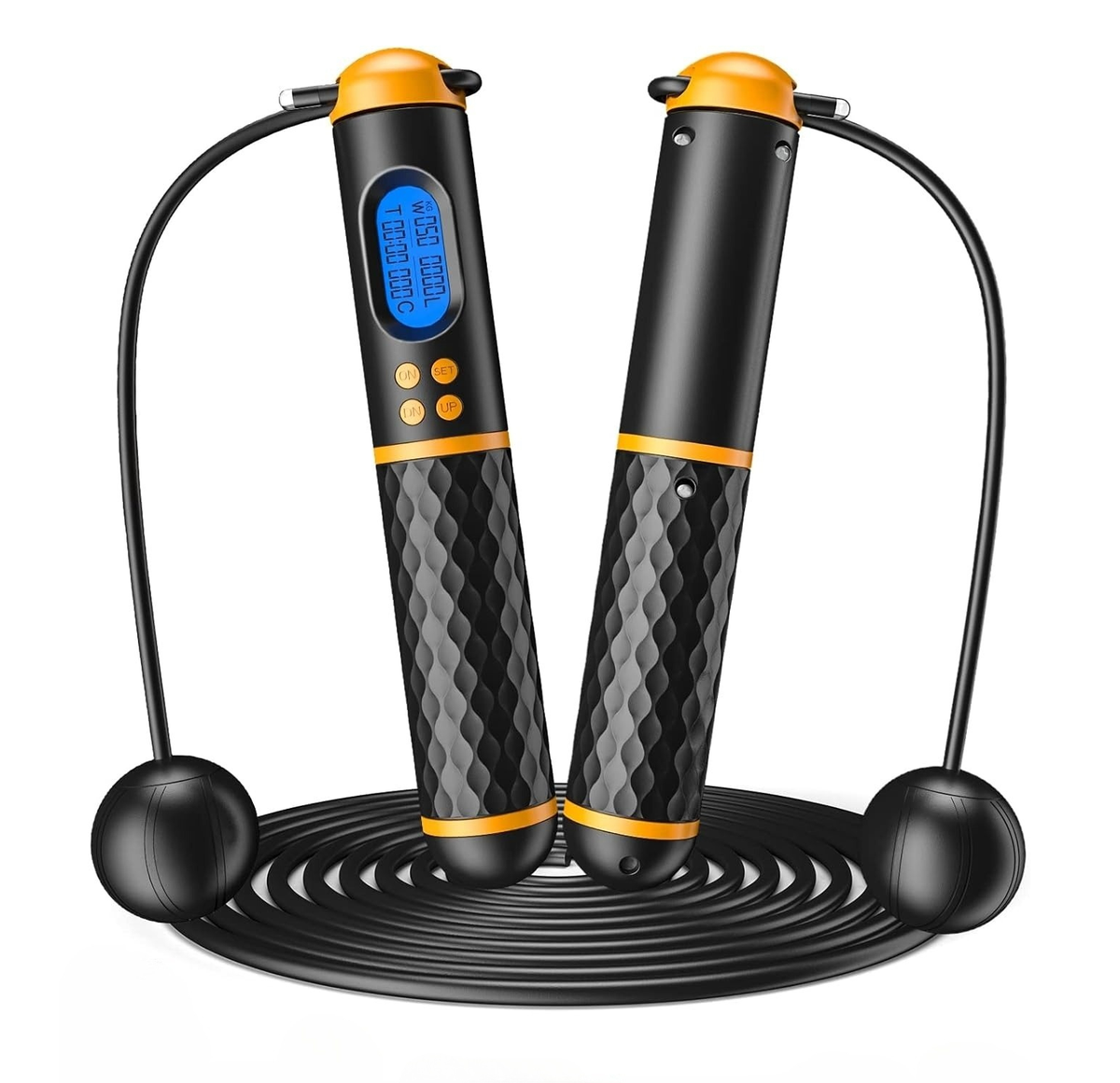 Smart Jump Rope, Fitness Skipping Rope with Weight/Lap/Time/Calorie ...