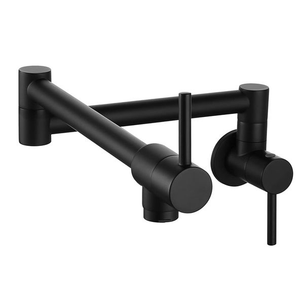 Trendy Taps Premium Quality Modern Black Pot Filler With Swivel Handle