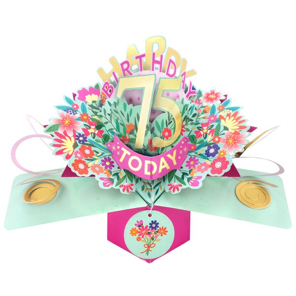 Happy 75th Birthday 3D Pop Up Card - Female