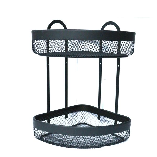 5 Five Simply Smart 2-Tier Black Metal Corner Shelf MAYAJ