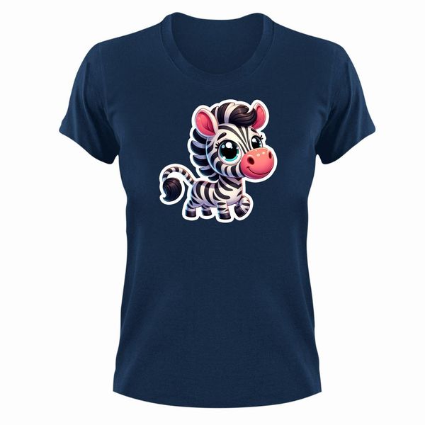 Zebra T-Shirt Gift Navy for Christmas Birthday Present 307