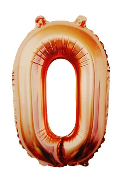 Foil Balloon Number 0 - Rose Gold - 106 cm