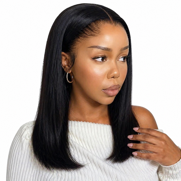 14" Straight HD Lace Front Human Hair Wig 13x4 Transparent Lace Frontal Wig