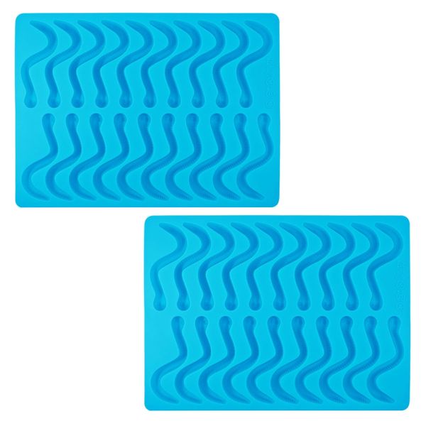 Kitchen DIY Gummy Worm 20 Cavity Silicone Baking Tray Set of 2 (24cm)