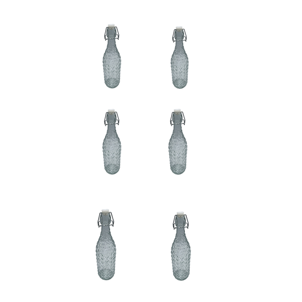Set of 6 500ml Heart Design Swing Top Water Bottle