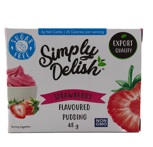 Simply Delish - Natural - Strawberry - Instant Pudding - 24 Pack