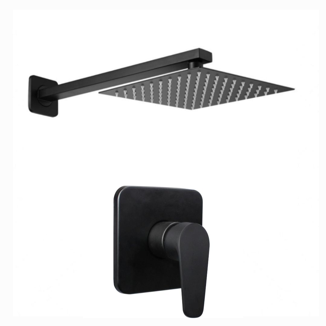 High End Square Shower Mixer Set 3 Piece