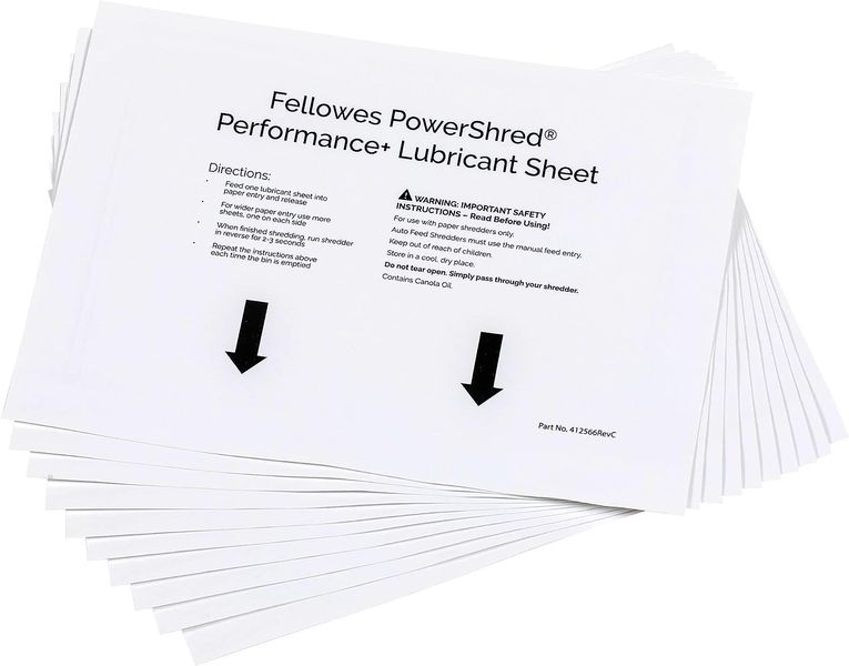 Fellowes Performance+ Shredder Oil Sheets ( Pack of 10 )