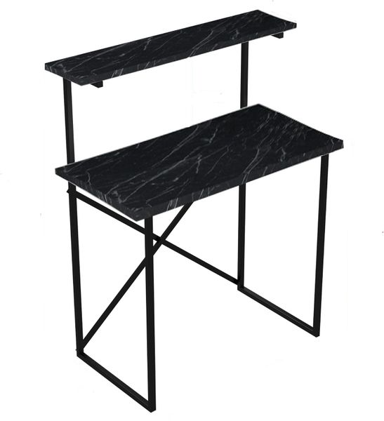 Modern Computer Desk, Writing Study Desk with Top Shelf By Woodly