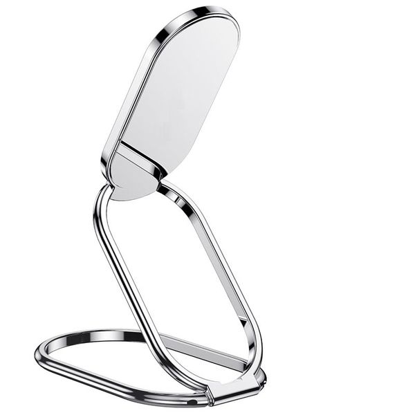 Universal Adjustable Folding Metal Desktop Stand For Mobile Phones -Silver