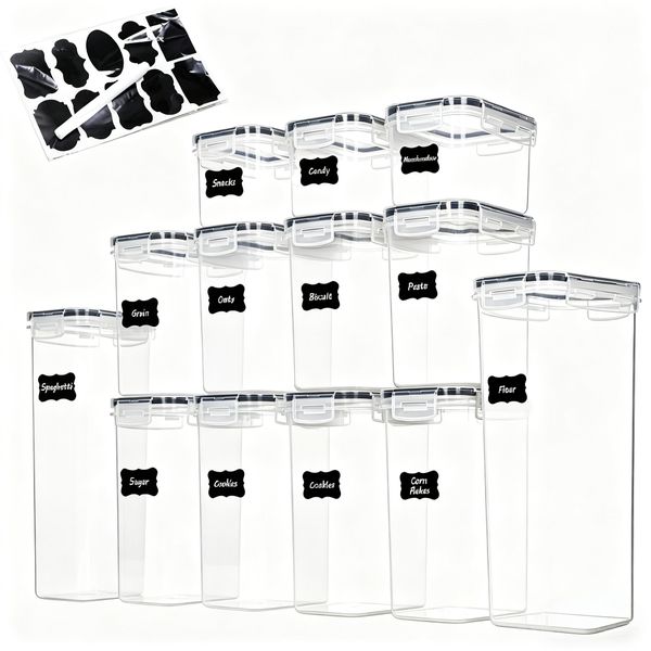 14 piece Kitchen Airtight Food Storage Containers Set with Lids &amp;sticker&amp;Pen