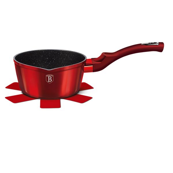 Berlinger Haus 16cm Marble Coating Sauce Pan - Burgundy Metallic Line