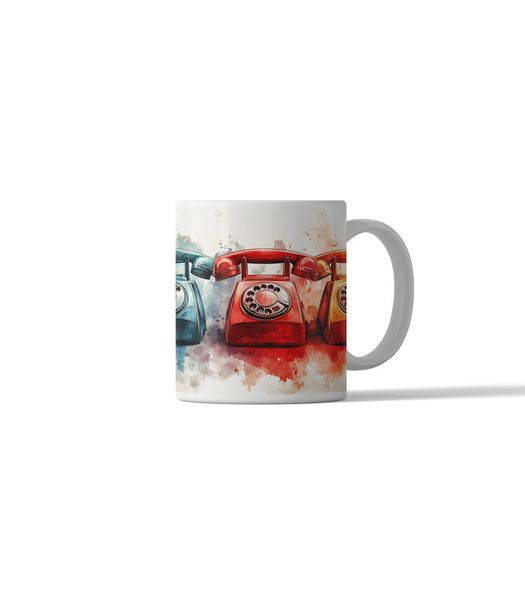 Printed Coffee Mug - Retro Telephone DSG 5