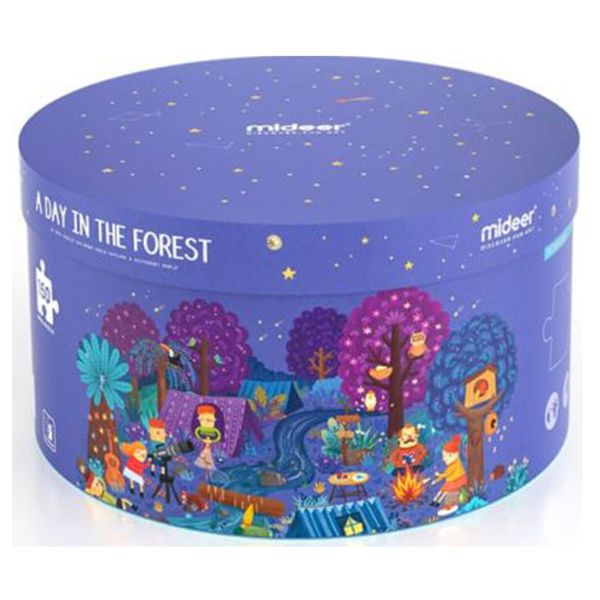 Mideer A Day in the Forest Round Puzzle: 150 Pieces