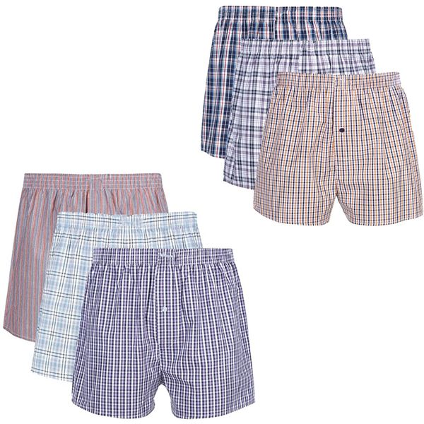 6 x Mosaier Boxers Underwear 100% Cotton Boxer Shorts Underwear For Men