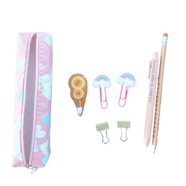 Stationary Packs Peach Orange coloured Pencil Case