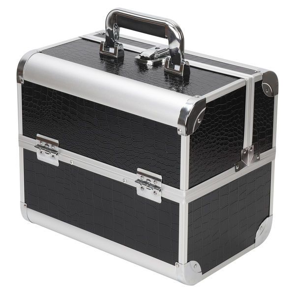 Large Professional Aluminium Make Up Black Cosmetic Suit Carry Case