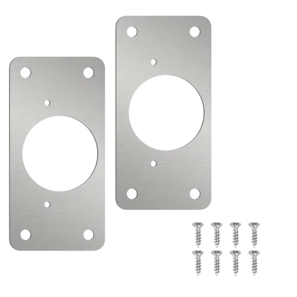 Slim Hole Hinge Repair Plates 2-Pack - Stainless Steel with Screws