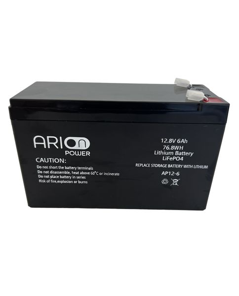 Arion Power 12.8v 6Ah Lithium Iron Phosphate Battery - LiFePO4