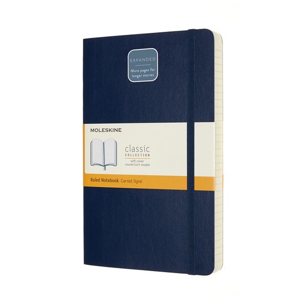 Moleskine Expanded Soft Sapphire Blue Large Ruled Notebook