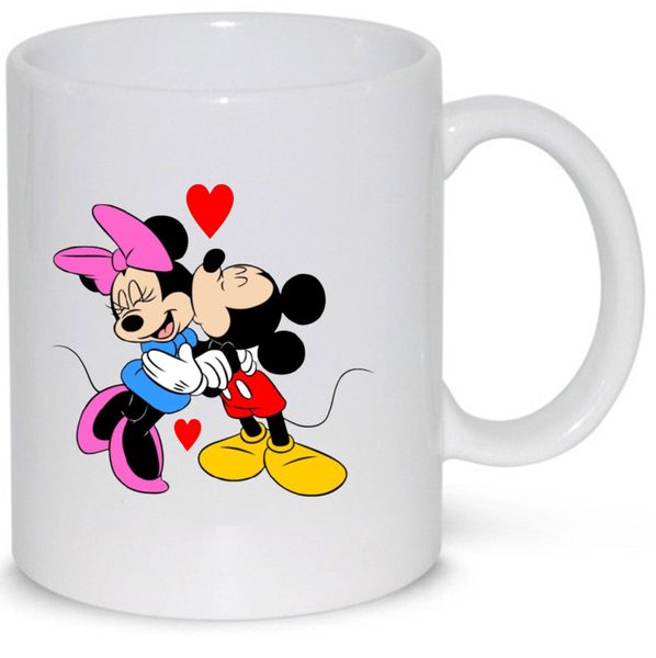 Disney Minnie and Mickey Kissing Gift Coffee Mug (11Oz Standard Size)
