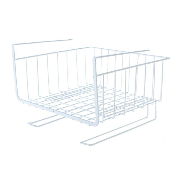 Under Shelf Storage Iron Basket-White