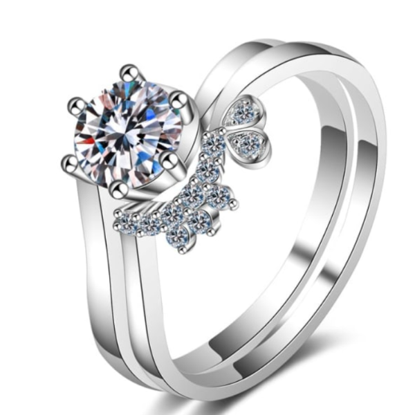 Women's 0.8ct Moissanite Ring - 925 Sterling Silver, Platinum-Plated