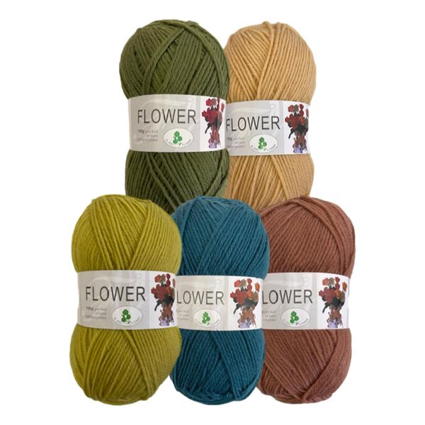 Double Knitting Polyester Yarn 100g (Pack of 5) Various Colours