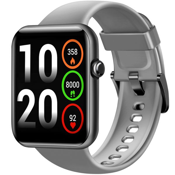 Letsfit - IW2 Smart Watch - Space Gray Case with Gray Band