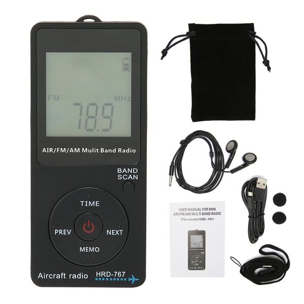 Portable Radio Aircraft Band Automatic Power Off FM/AM/AIR with Earphone