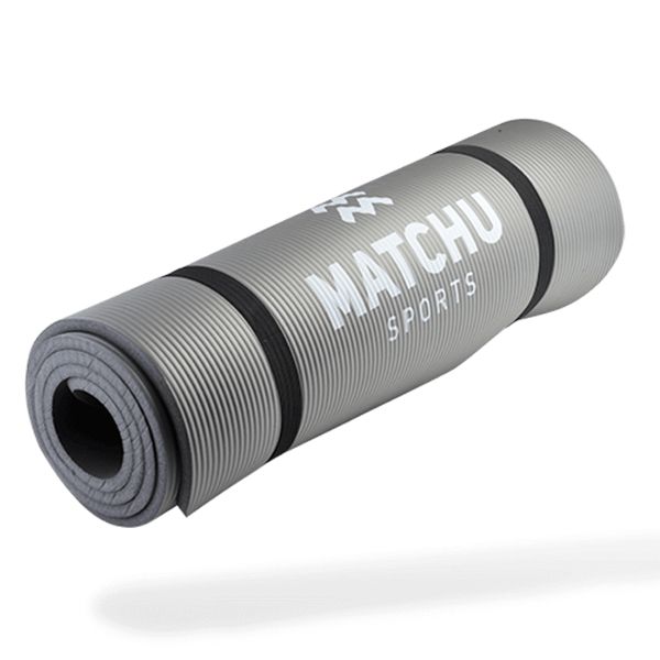 MATCHU Eco Fitness Mat - Durable, Non-Slip, High-Quality Workout Mat - Grey