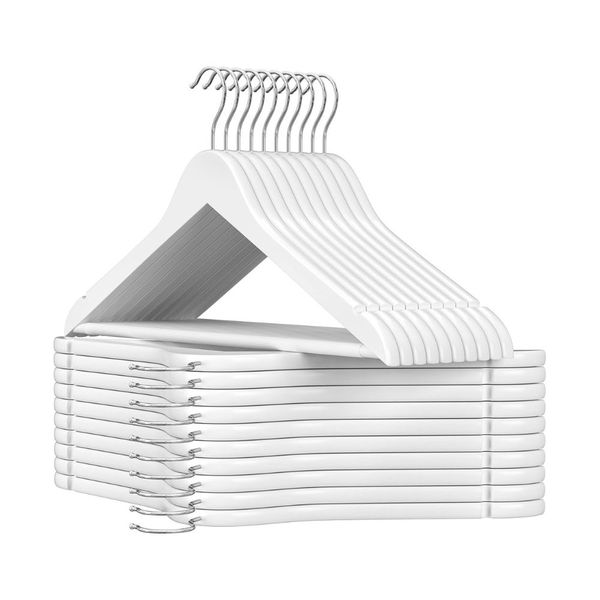 Songmics Wooden Clothes Hangers with Swivel Hook, Set of 20