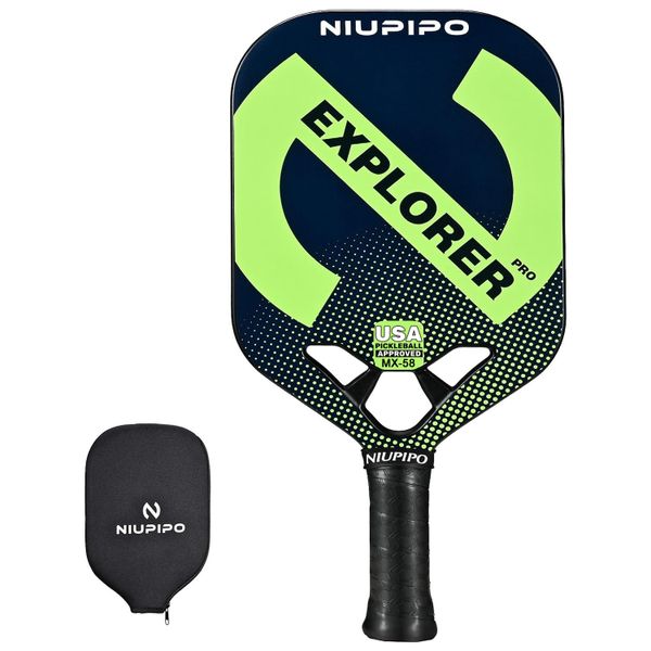 NIUPIPO Explorer PRO MX-59 Edgeless Pickleball Paddle with Protective Cover