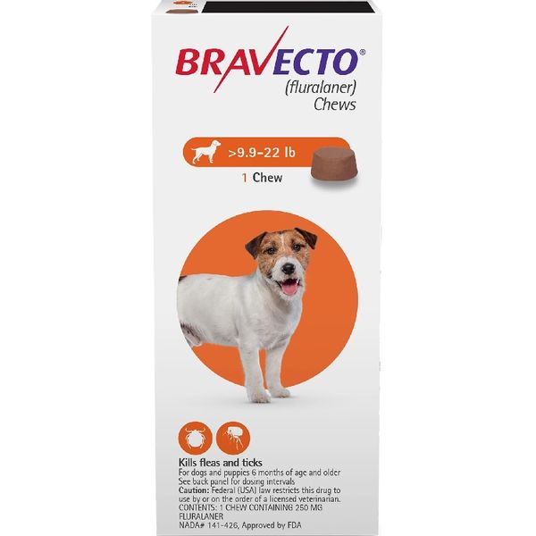 Bravecto Chewable Tick &amp; Flea Tablet for Dogs - 4.5-10kg (1 Chew)