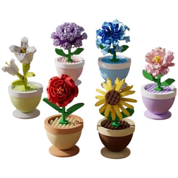 587 Pieces Mini Flower Building Block Set - Multicolour