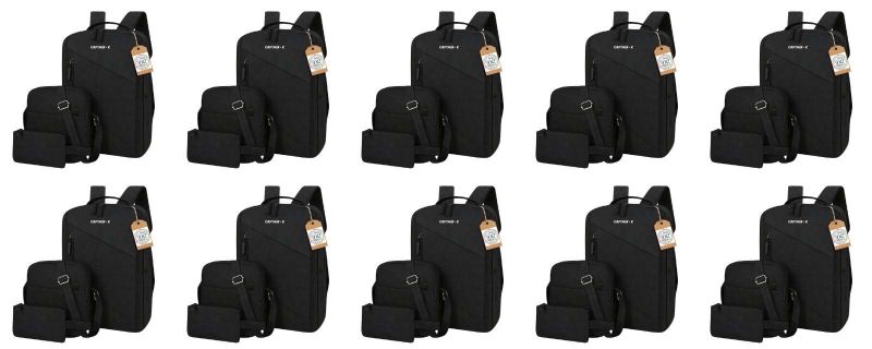 Captain - K -10 Pack -All Purpose Waterproof Laptop Backpack Bag - 3 Piece