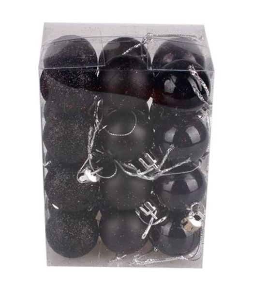 3cm -CHRISTMAS BAUBLES BLACK [30PCS]