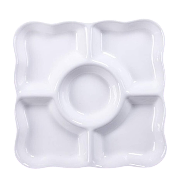 Divided Serving Porcelain High-Quality Plate - 21.5cm