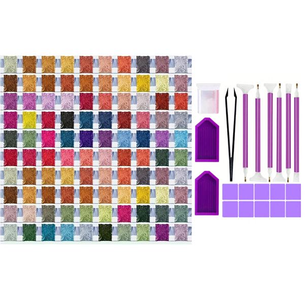 100 Colours (50 000pcs) Diamond Painting Rhinestone Kit