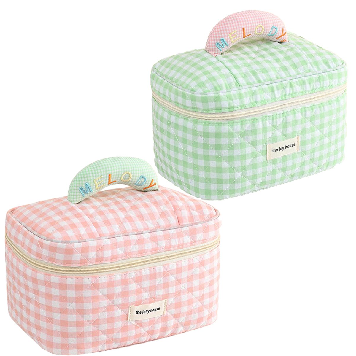 Cosmetic Organizer,Travel Makeup Bag,Toiletry Bag For Cosmetics -Pink/Green