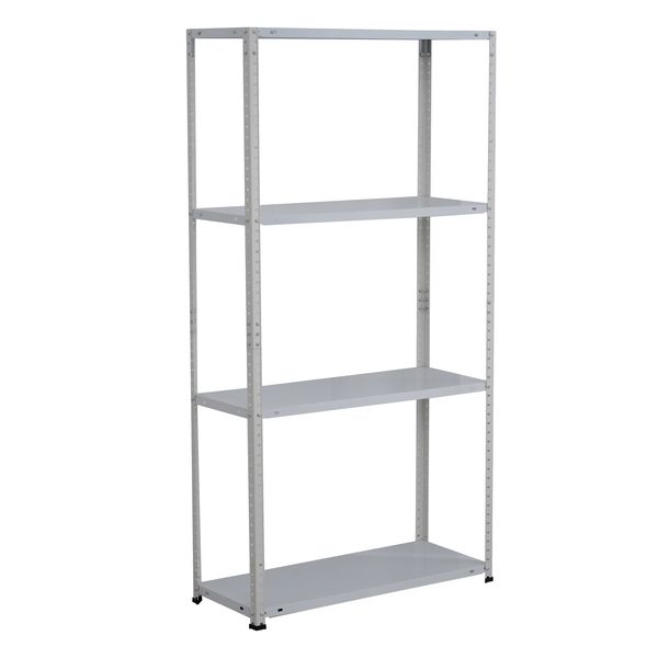Titan Rack - 4 Tier Galvanised Steel Shelving - 75 x30 x 143 cm - White