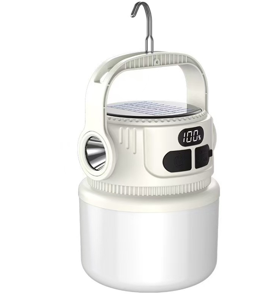 Solar Camping Lantern, Rechargeable LED Camping Light with 4 Light Modes,