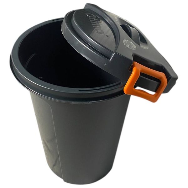 SMTE - 75L Heavy Duty Plastic Bin with Secure Lid &amp; Handles - Dark Grey