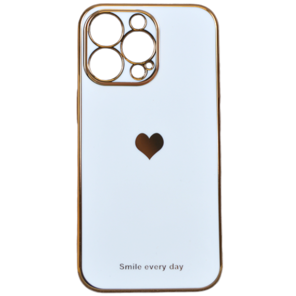High Quality Gold Coat Design Phone Case iPhone 13 Pro - White/Gold