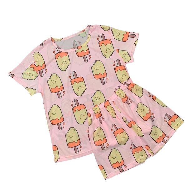 Women's Summer Pyjamas-Ice Cream - 2 Piece