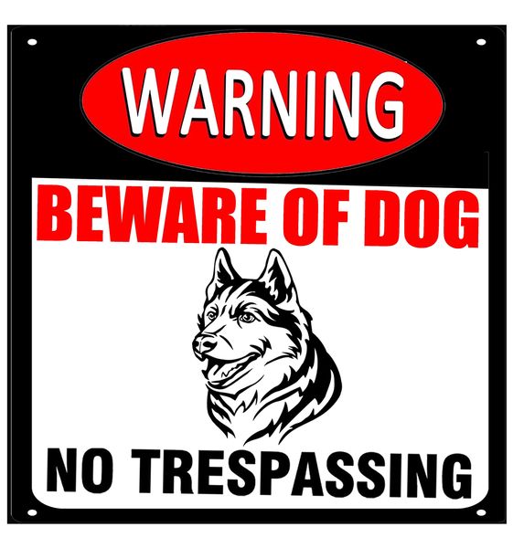 Warning Beware Of Dog No Trespassing Sign