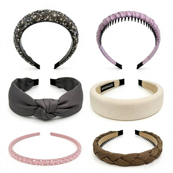 Headband Hair Hoop Non-Slip Teeth Headband - 6 Pieces